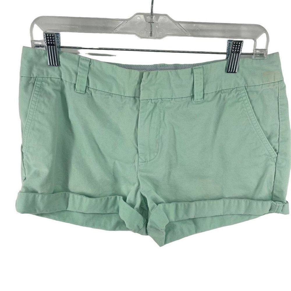 Tommy Hilfinger Women's Cuffed Shorts Hot Pants Regular Fit Cotton mint Green Si